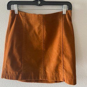 NWT Free People Brown Tan Suede Mini Skirt